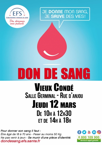 don de sang 12 mars