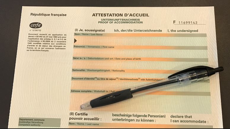 attestation accueil
